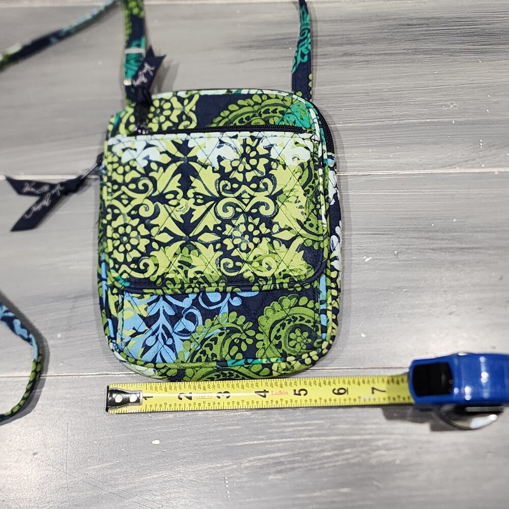 Vera Bradley Caribbean Sea Cross‎ Body Hipster Purse Bag Blues Greens - Picture 9 of 9